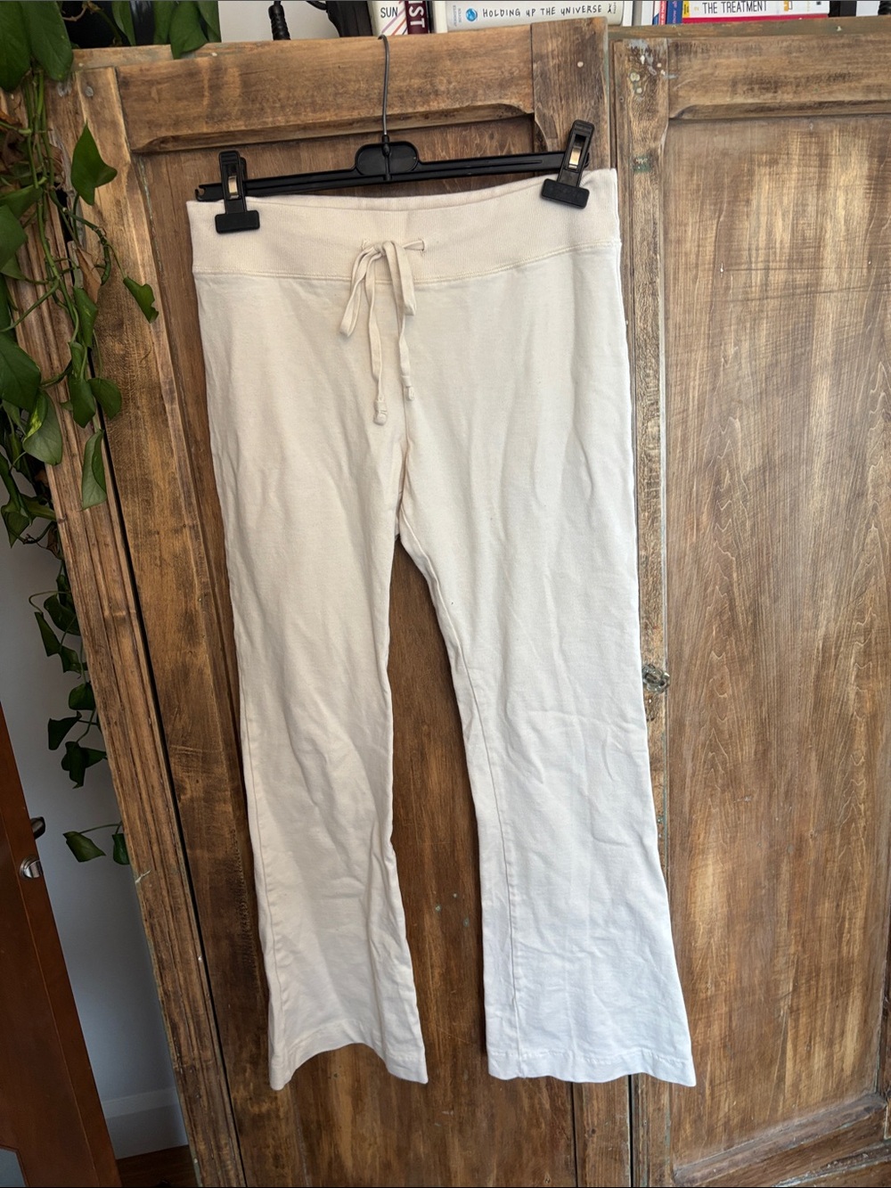 Brandy Melville Cream Drawstring Track Pants